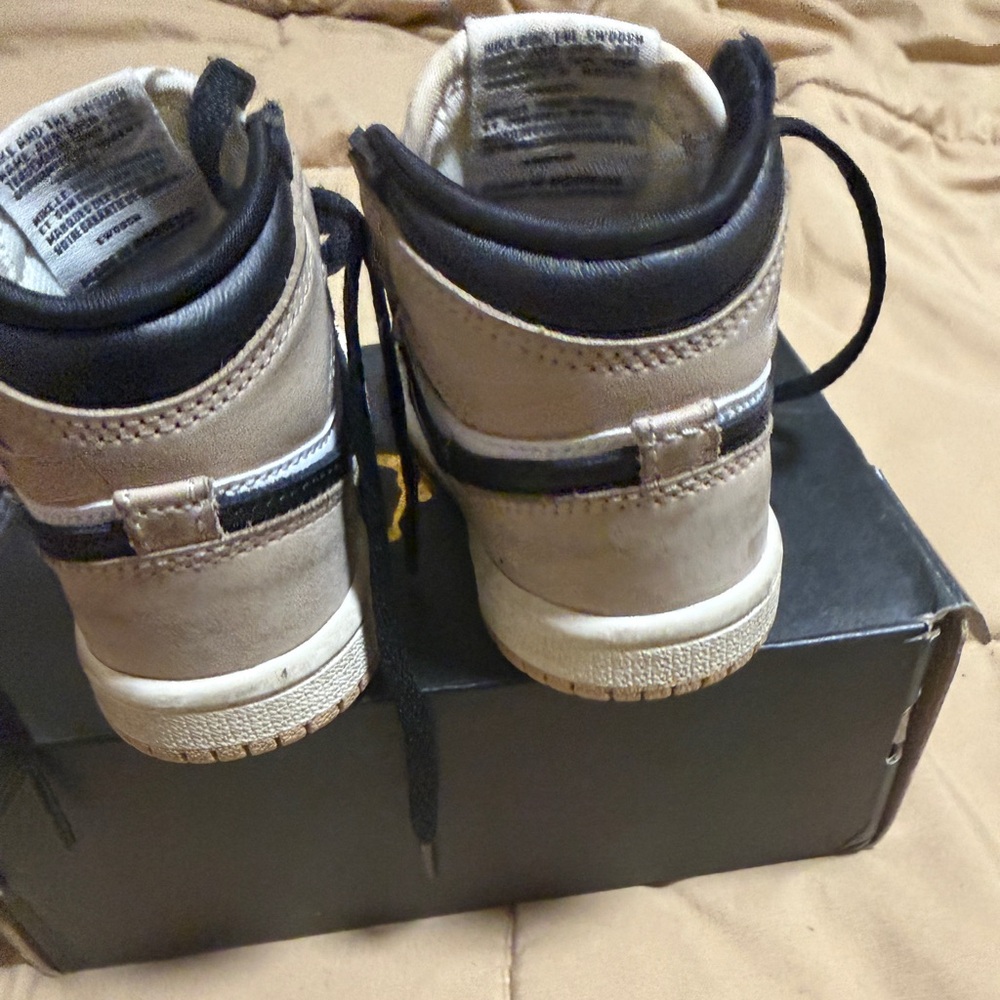 Jordan Kids Black and Tan Sneakers